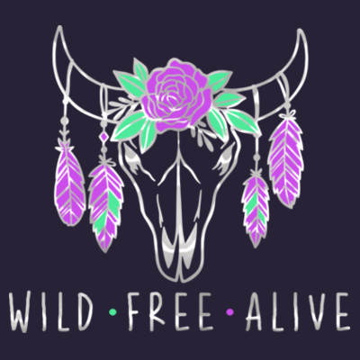 Wild Free Alive Skull - Round-T Heavy (180g/m²) Design